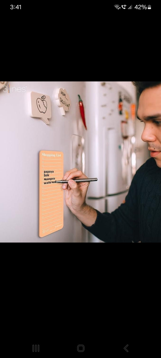 Magnetic Grocery Shopping List Pad with Dry Erase Marker – Fridge Notepad for Kitchen Organization & Home Decor