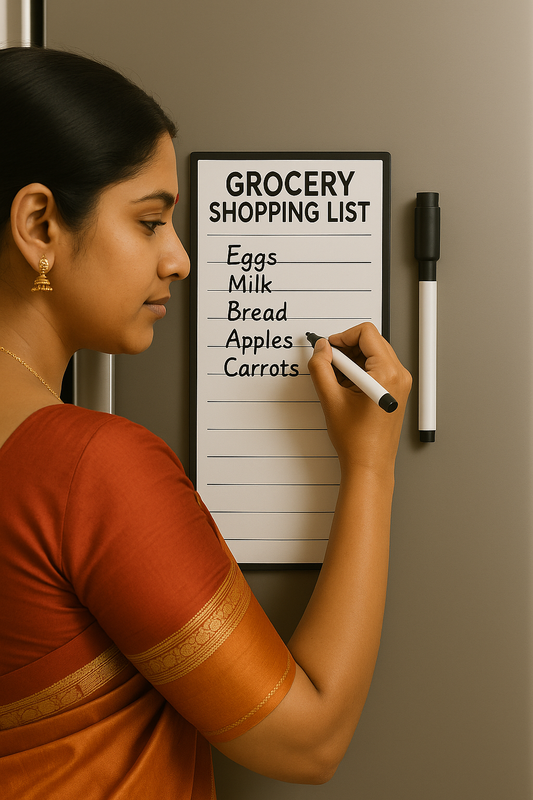 Magnetic Grocery Shopping List Pad with Dry Erase Marker – Fridge Notepad for Kitchen Organization & Home Decor